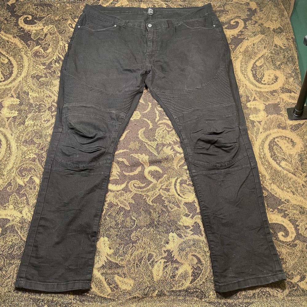 Big Mens STEVE'S JEANS Regular Stretch King Black Jeans 42x32